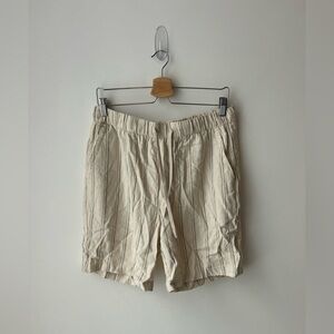 Zara linen cotton stripe short